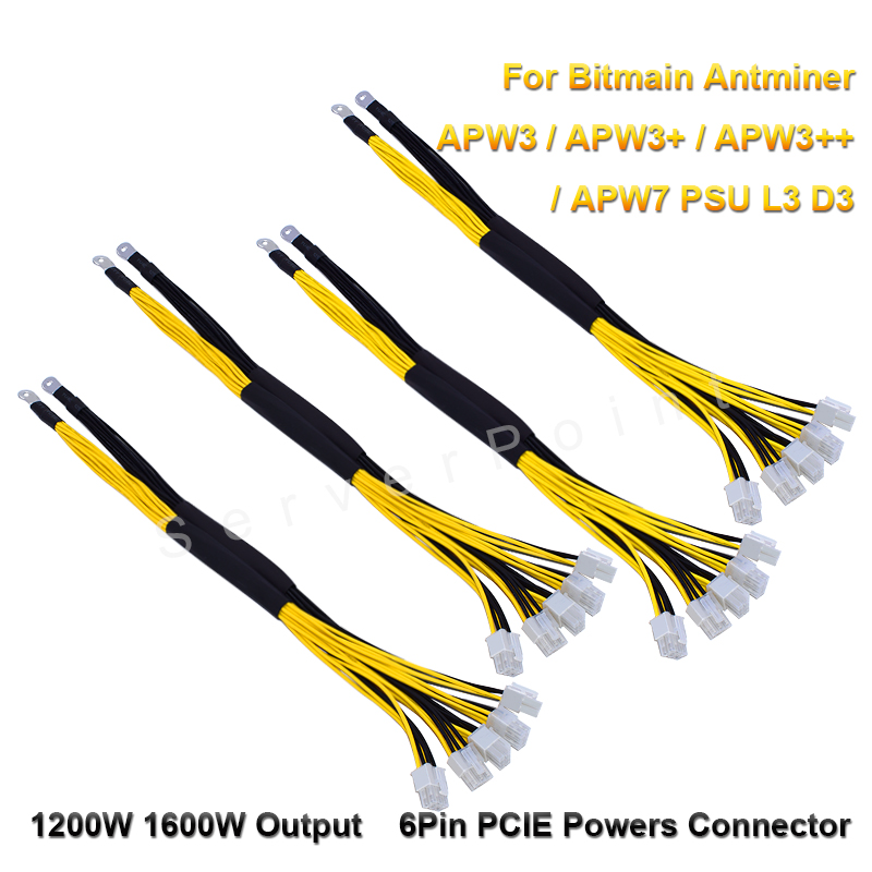 ο 1/4 Pcs 6Pin PCIE Powers Ŀ Bitmain Antm..